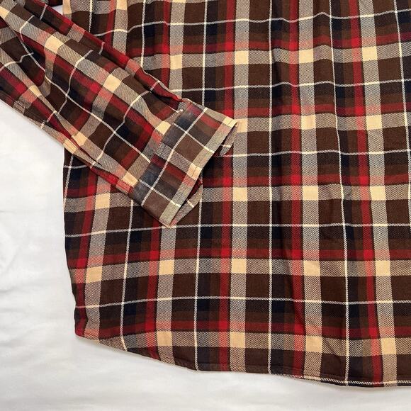 Abercrombie & Fitch Flannel Shirt Men Size XL Brown Plaid Button Long Sleeve VTG - Picture 13 of 14